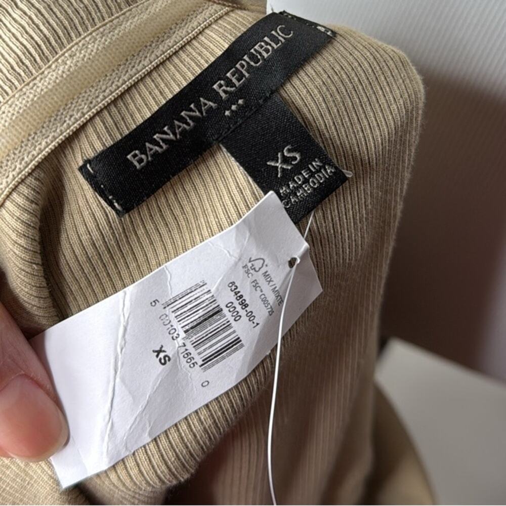 Banana Republic Factory Maverick Tan Ribbed Off Shoulder Top - Picture 6 of 6